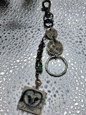 "5/$40" Handmade Owl Turquoise Beaded Dangle Chain Handbag Purse Charm Keychain
